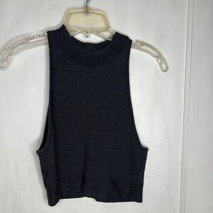 Victoria’s Secrets Sleeveless Dark Grey Knit Cropped Top Medium